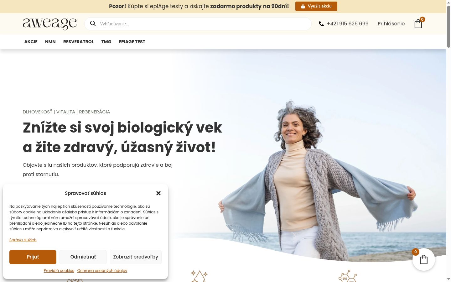 Screenshot del banner di consenso mostrato prima di qualsiasi interazione