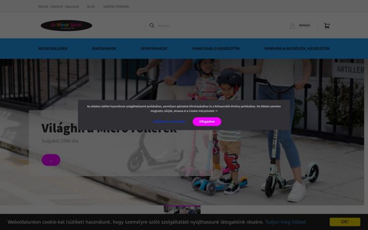 Screenshot of awearsport.hu
