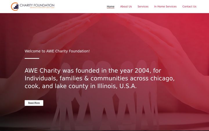 Skjámynd af awecharitygroup.org