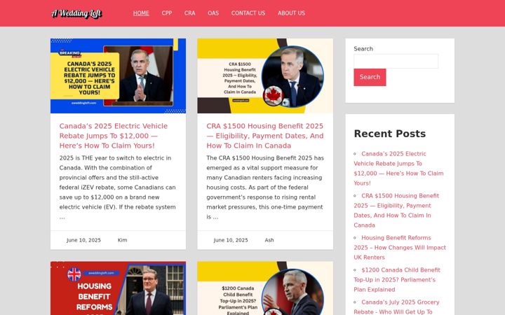 Screenshot of aweddingloft.com