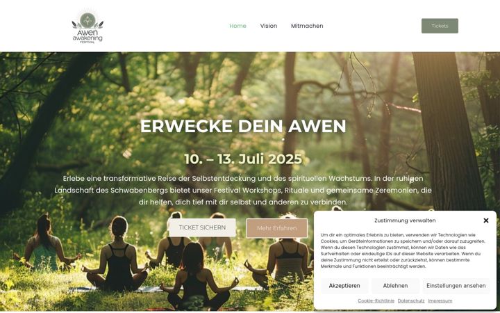 Screenshot of awen-awakening.de