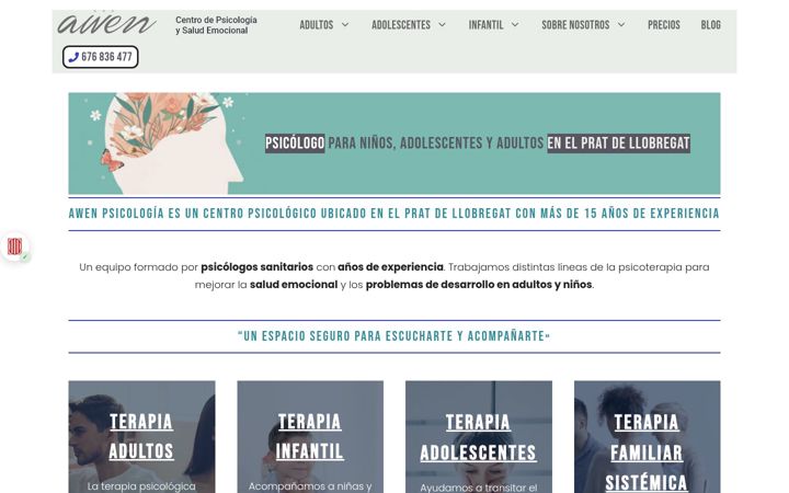 Screenshot of awenpsicologia.com