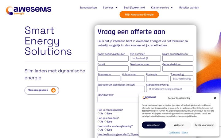 Screenshot of awesems-energie.nl