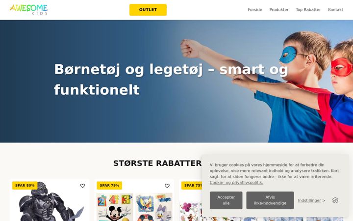 Screenshot of awesome-kids.dk