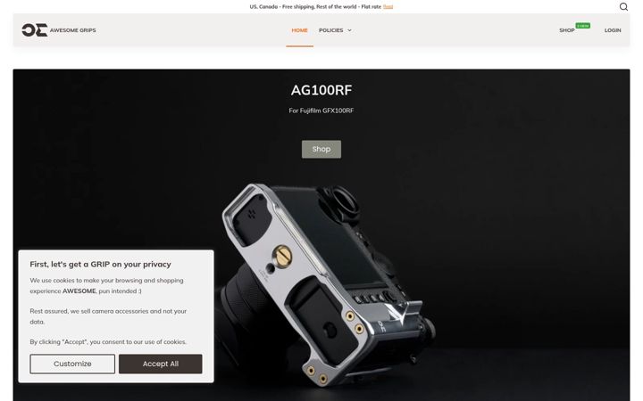 Screenshot of awesomegrips.com