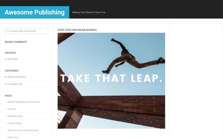 Screenshot of awesomepublishing.co.uk