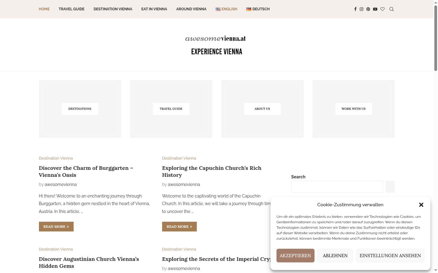 Screenshot del banner di consenso mostrato prima di qualsiasi interazione