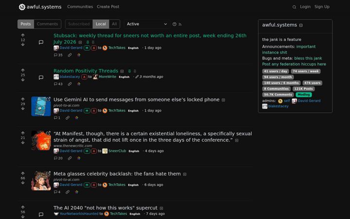 Screenshot of awful.systems
