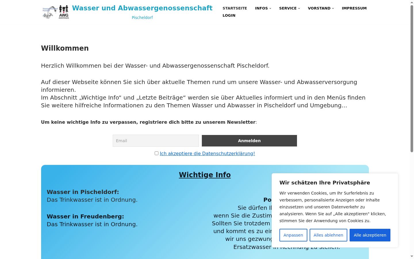 Screenshot of the consent banner shown before any interaction