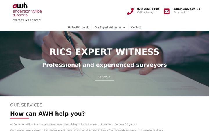 Screenshot of awhexpertwitness.com