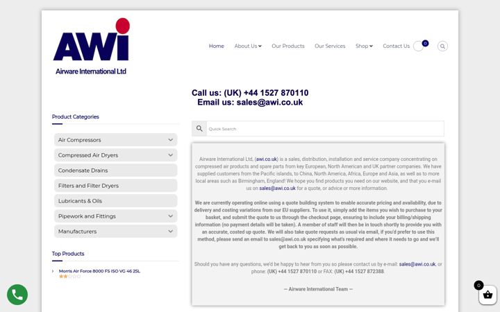Screenshot of awi.co.uk
