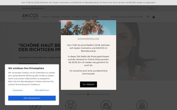 Screenshot of awicos-beauty.de