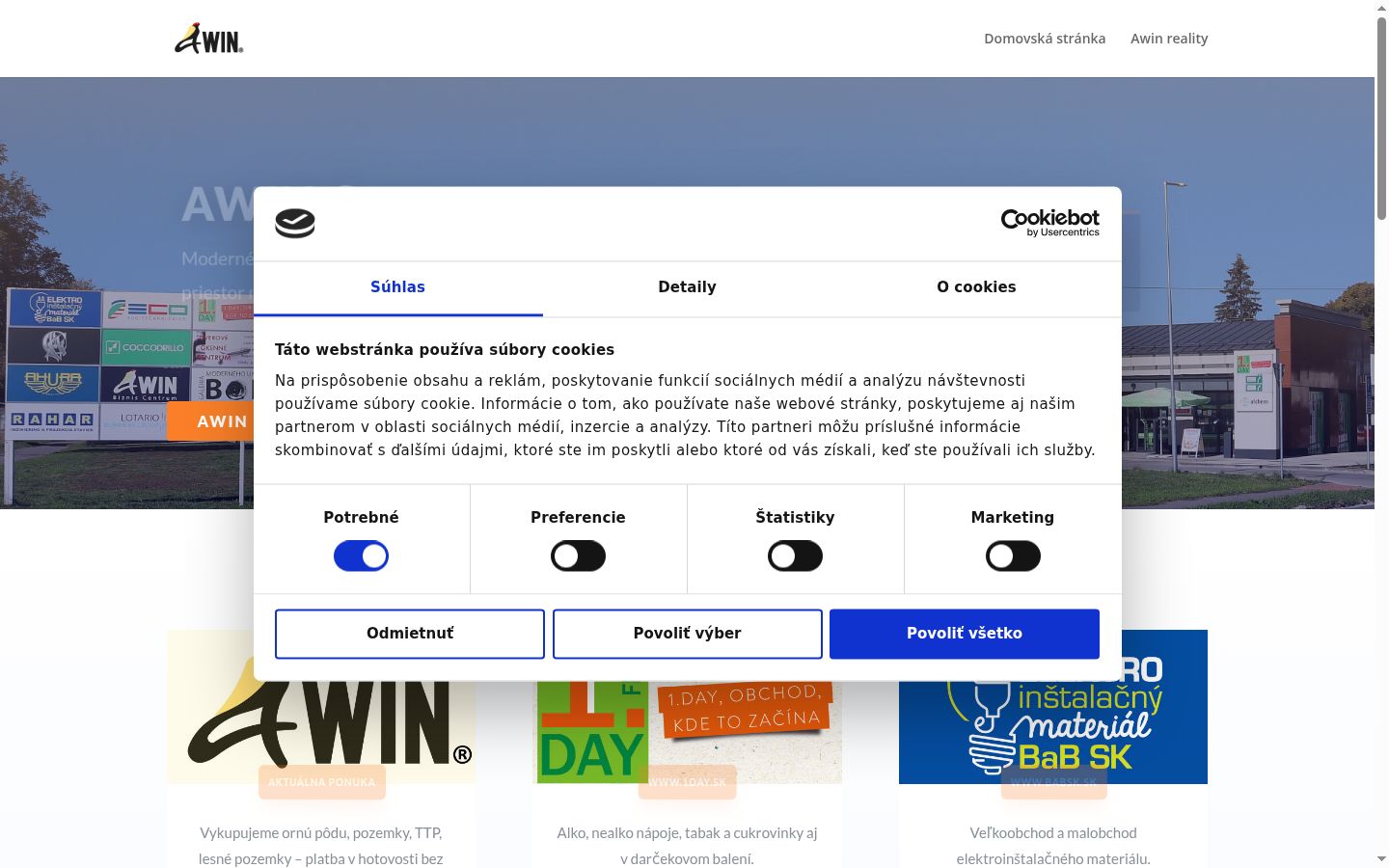 Screenshot del banner di consenso mostrato prima di qualsiasi interazione