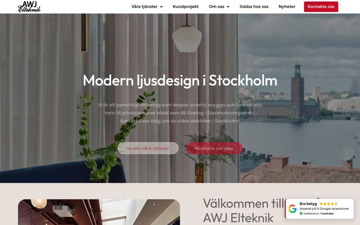 Posnetek zaslona awjelteknik.se