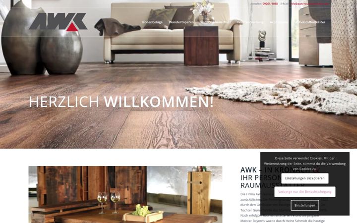 Screenshot of awk-raumausstatter.de