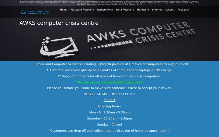 Screenshot of awkspcrepairs.com