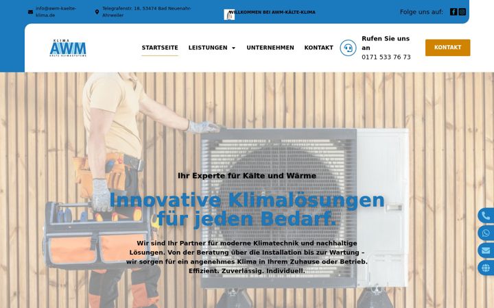 Screenshot of awm-kaelte-klima.de