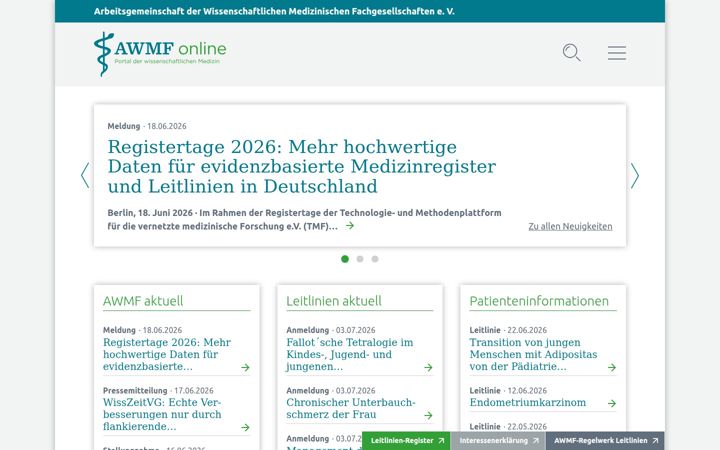 Skärmbild av awmf.org