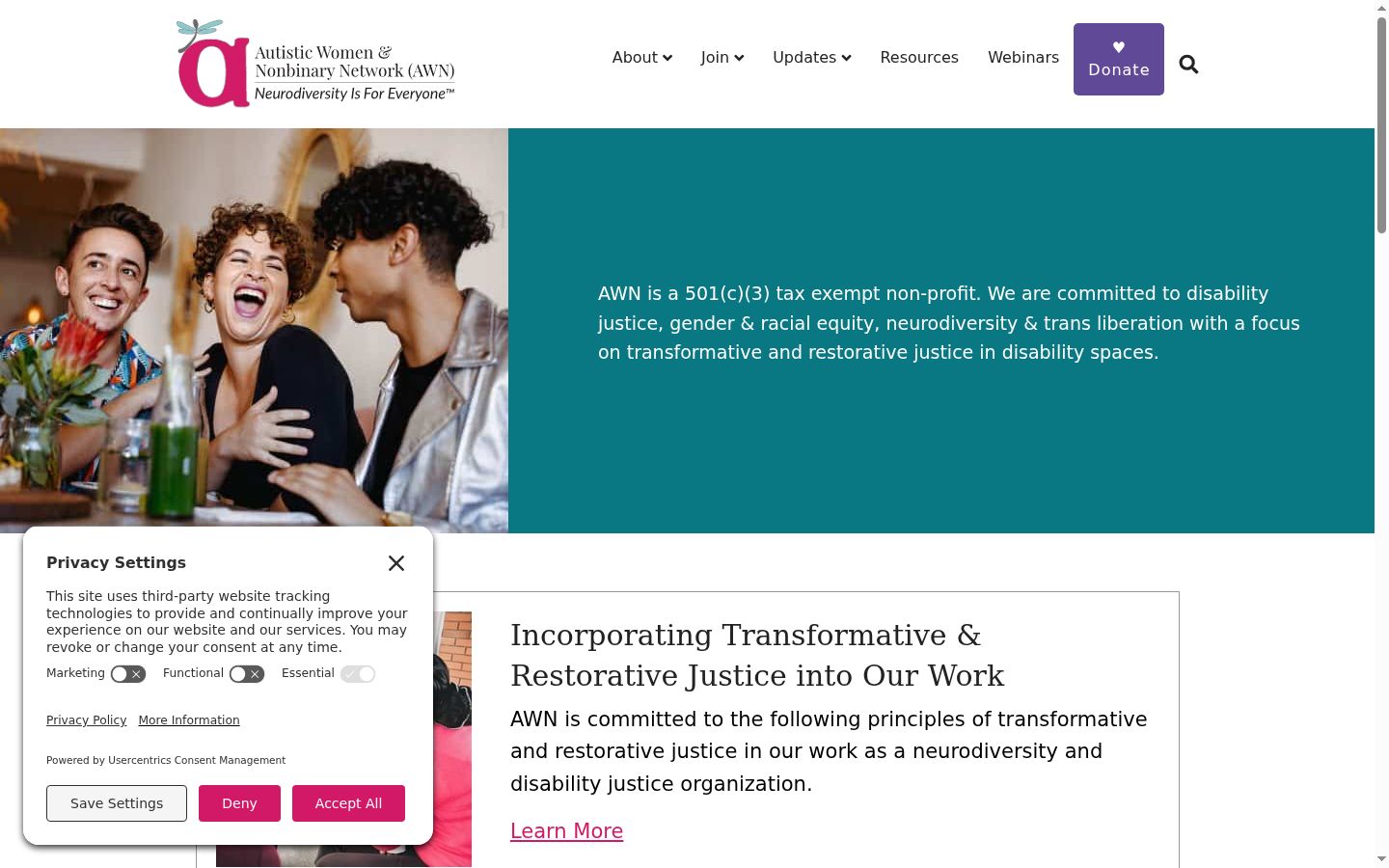 Captura de ecrã do banner de consentimento apresentado antes de qualquer interação