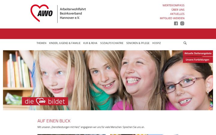 Screenshot of awo-bv-hannover.de