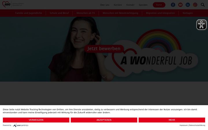 Screenshot of awo-duesseldorf.de