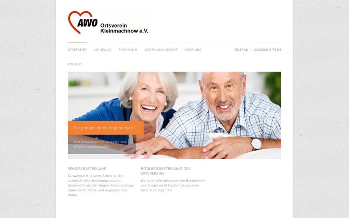 Kuvakaappaus sivustosta awo-kleinmachnow.de