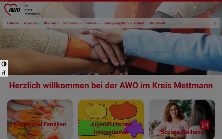 Screenshot of awo-kreis-mettmann.de