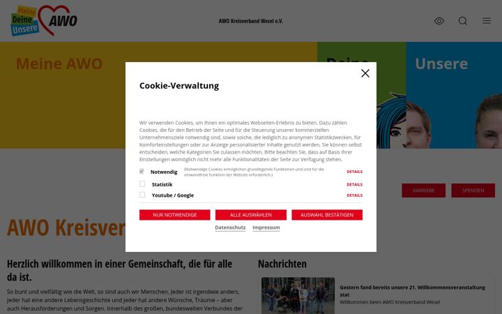Screenshot of awo-kv-wesel.de