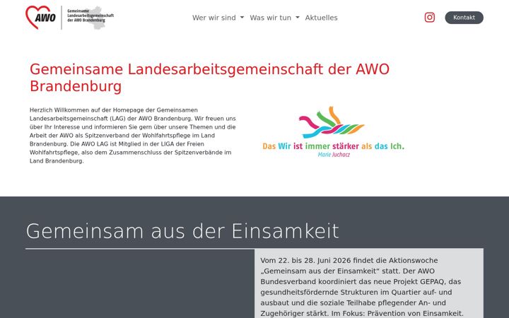 Screenshot of awo-lag-brandenburg.de
