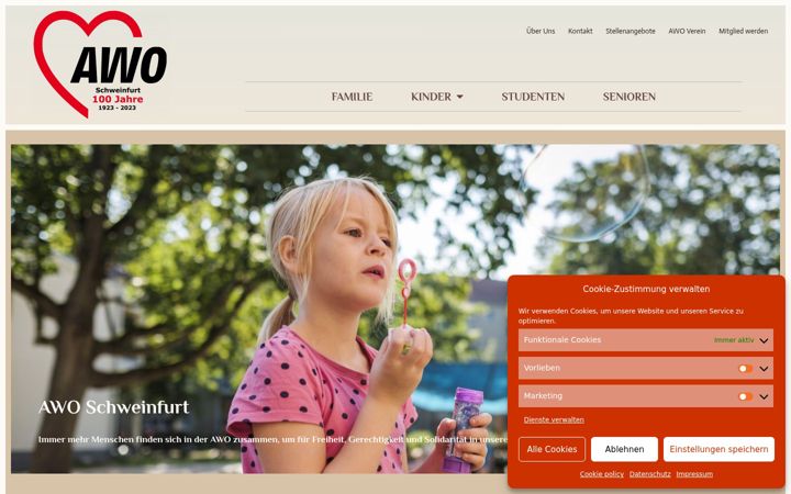 Screenshot of awo-schweinfurt.de
