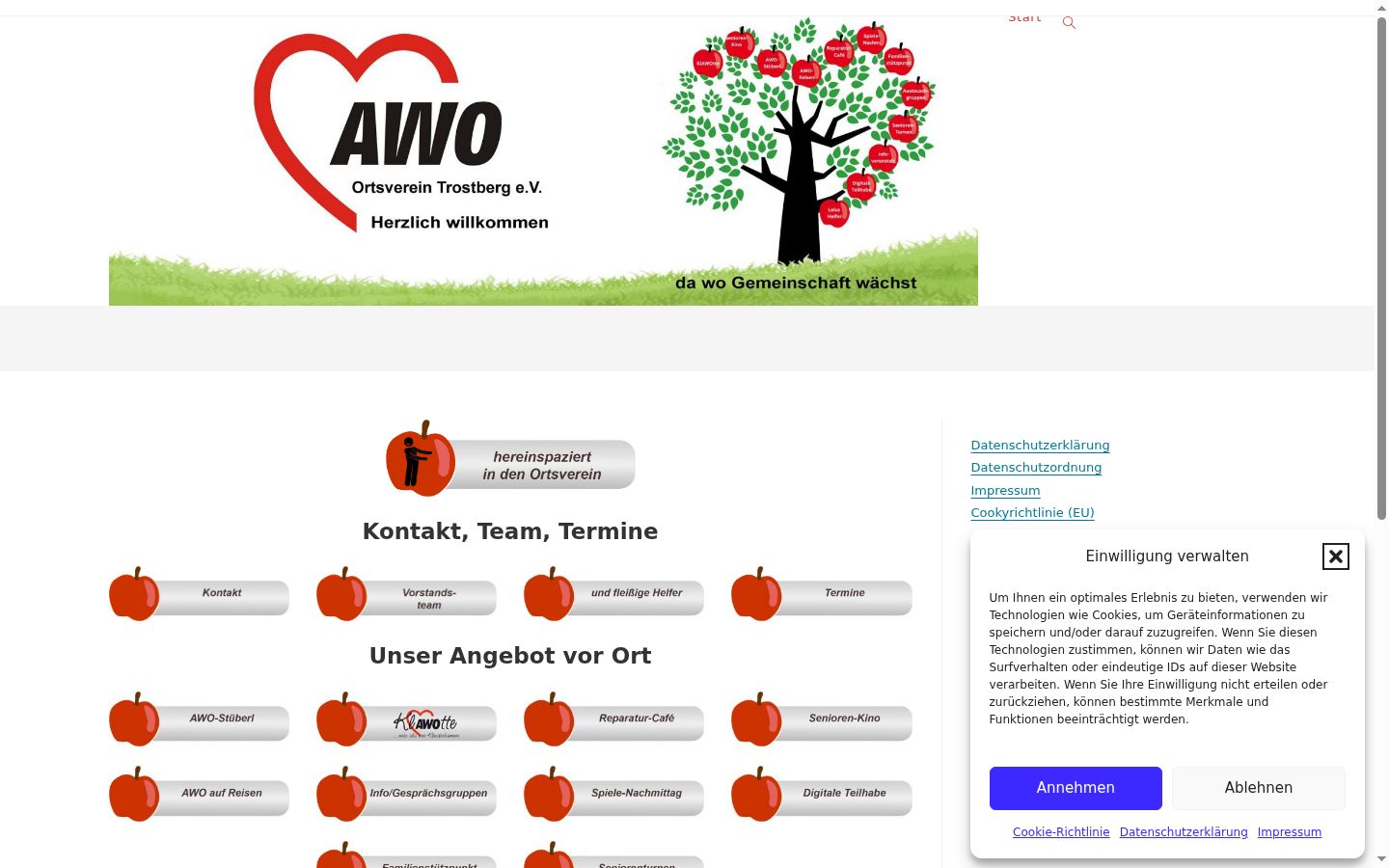 Sutikimo reklamjuostės, rodytos prieš bet kokią sąveiką, ekrano kopija