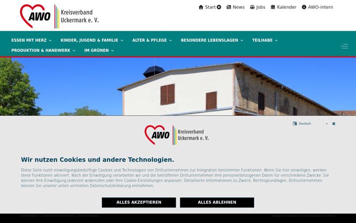 Screenshot of awo-uckermark.de