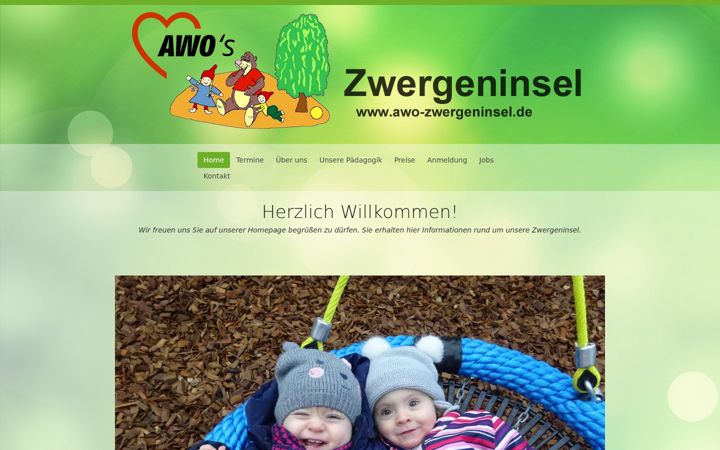 Screenshot of awo-zwergeninsel.de