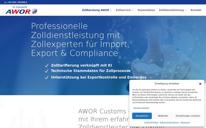Screenshot of awor-customs.com