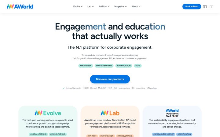 Screenshot of aworld.org