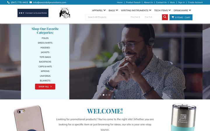 Screenshot of aworldofpromotions.com