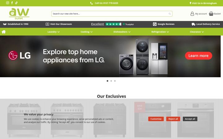 Screenshot of awoutlet.co.uk