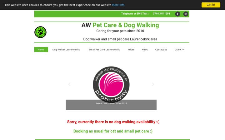 Screenshot of awpetcare.co.uk