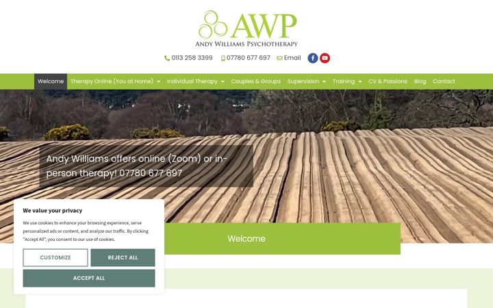 Screenshot of awpsychotherapy.co.uk