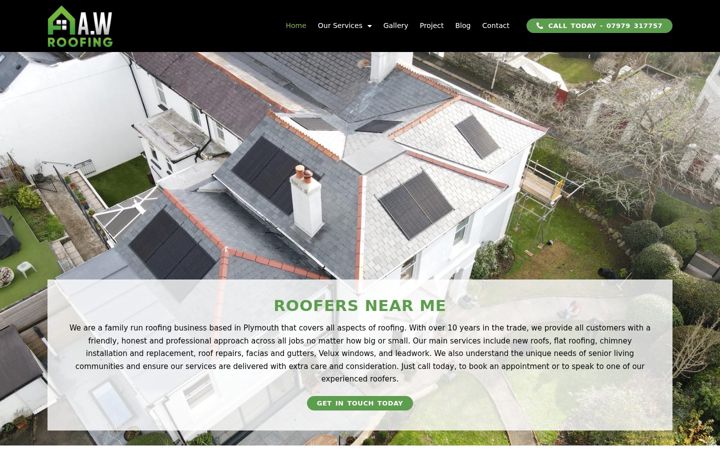 Screenshot of awroofingservice.com