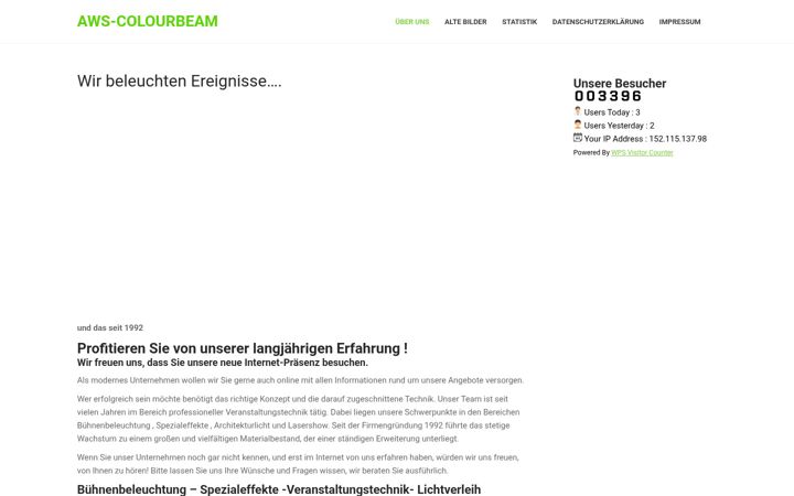 Screenshot of aws-colourbeam.de