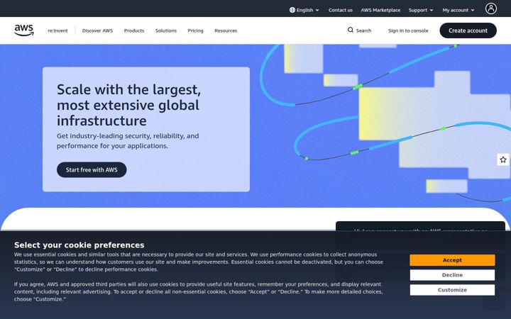 Screenshot von awscloud.com