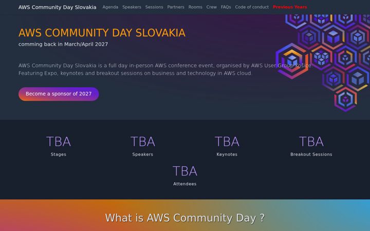 Screenshot of awscommunityday.sk