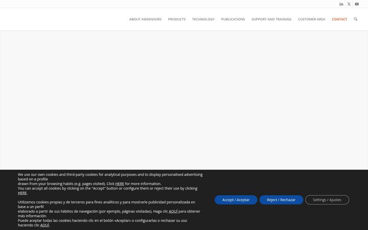 Screenshot of awsensors.com