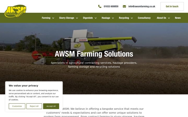 Captura de pantalla de awsmfarming.co.uk