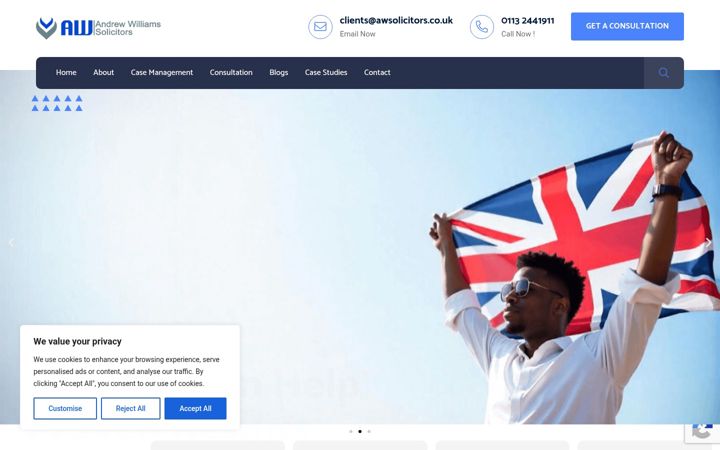 Screenshot of awsolicitors.co.uk
