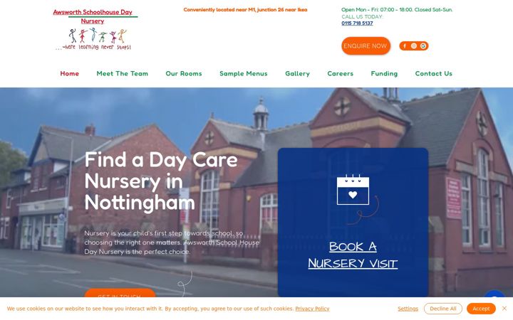 Captura de pantalla de awsworthschoolhousedaynursery.co.uk