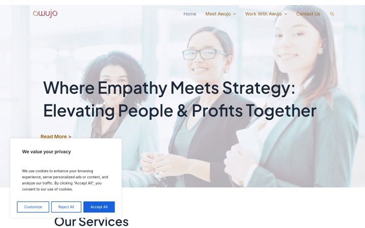 Screenshot of awujoconsulting.com