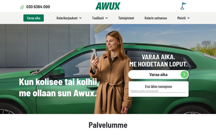 Skärmbild av awux.fi