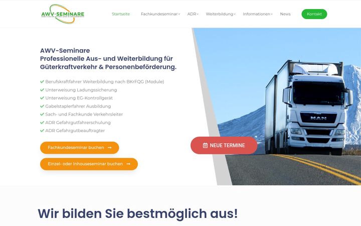 Screenshot of awv-seminare.de